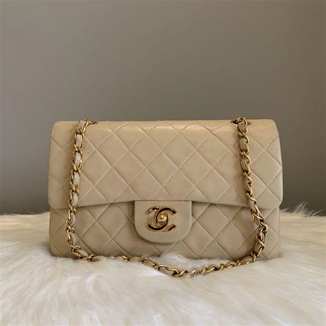 chanel small beige classic flap|Chanel classic flap prices.